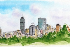 Boston Skyline from Larz Anderson Park (6" x 12")